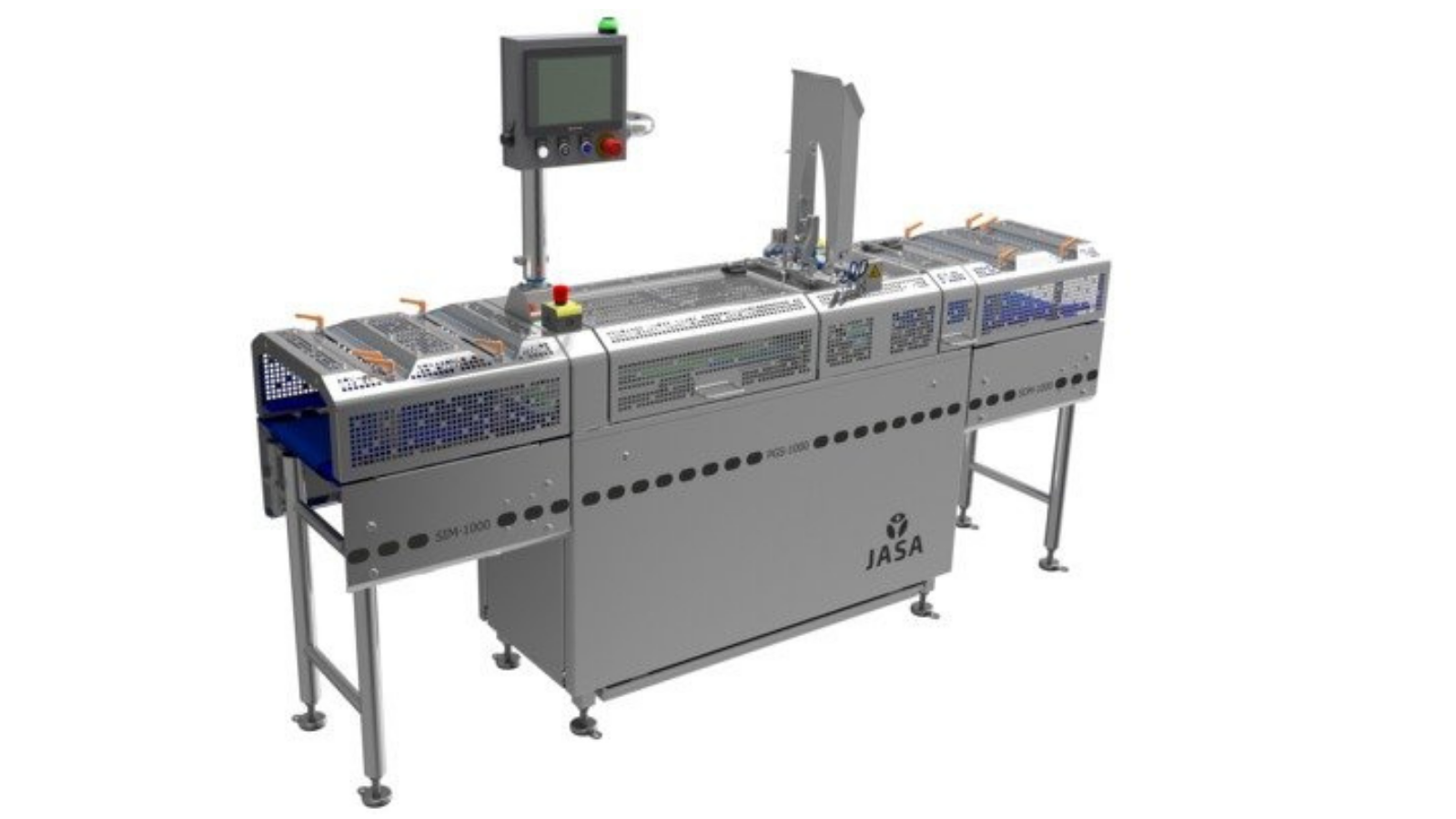 JASA Sleever machine for sleeving trays with plant-based food products