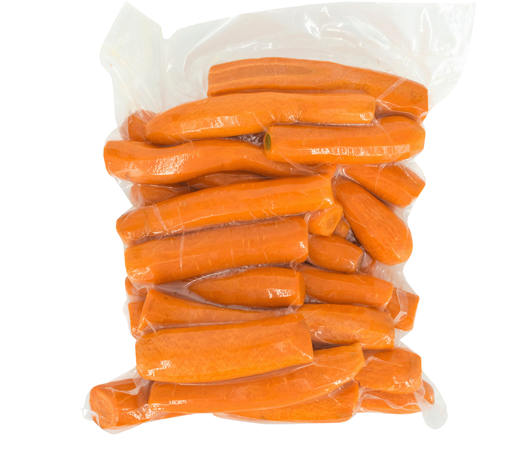 Carrots in a vacuum packaging