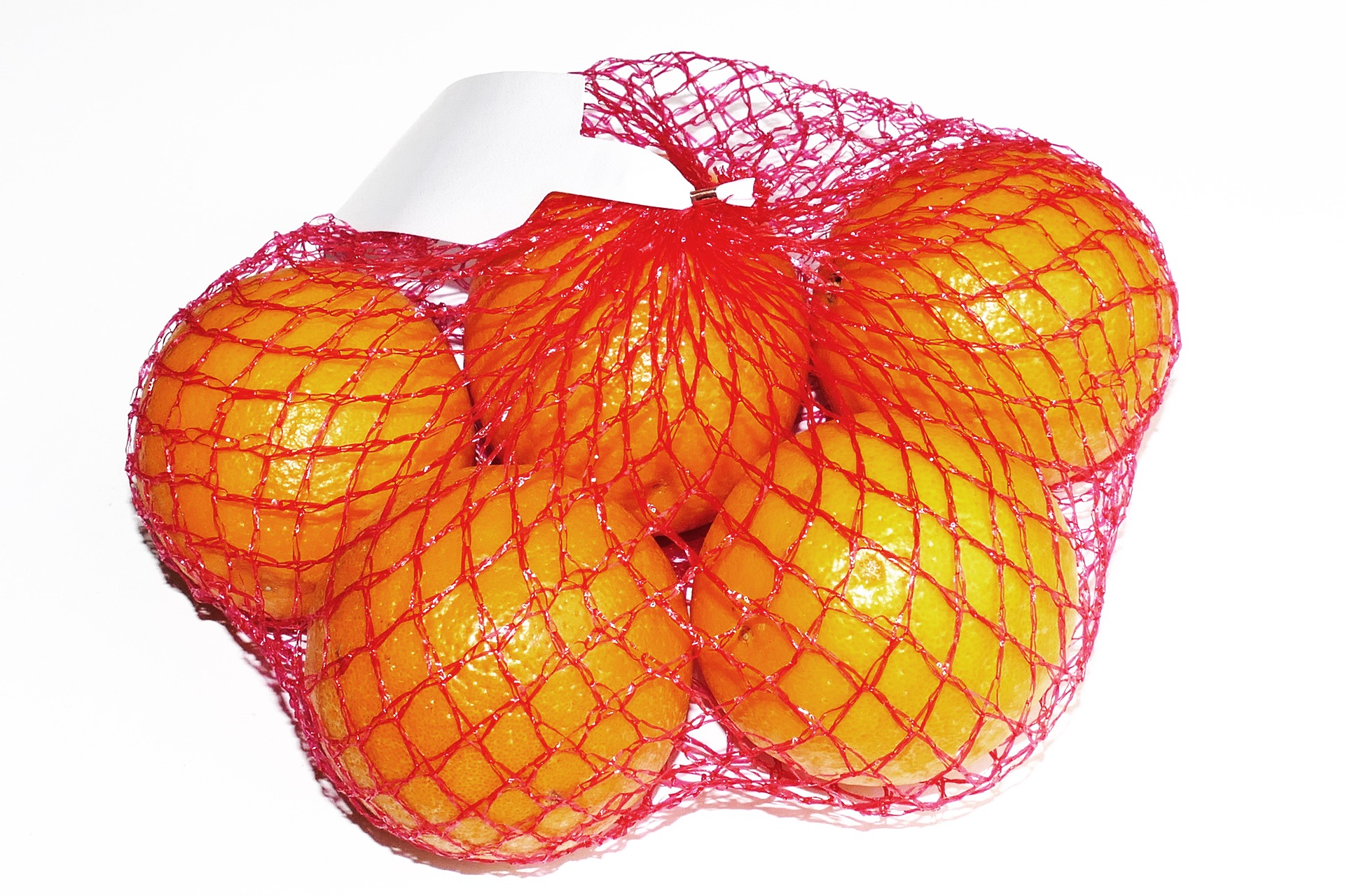 Sinaasappels in net verpakt
