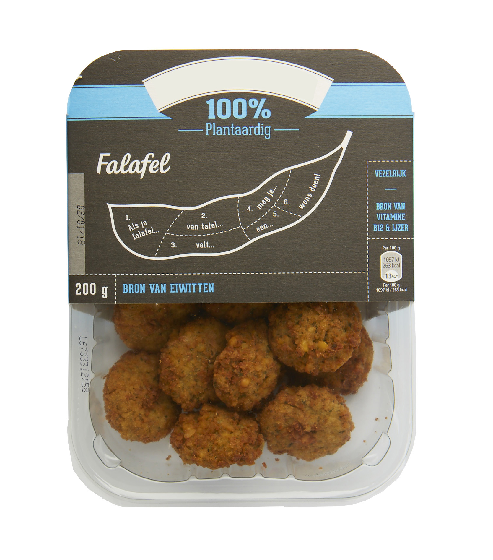 Falafel in tray with sleeve